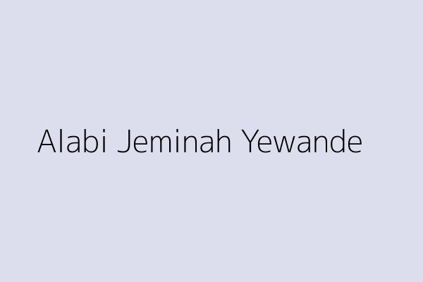 Alabi Jeminah Yewande 